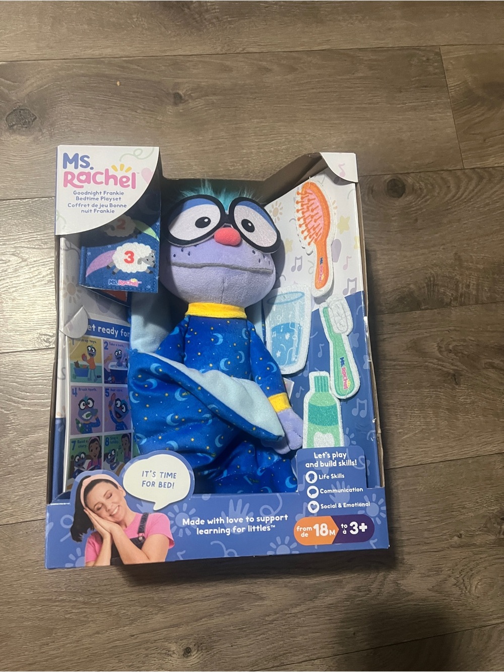 Ms. Rachel Goodnight Frankie Bedtime Playset, 11” Plush with Sleeping Bag NEW